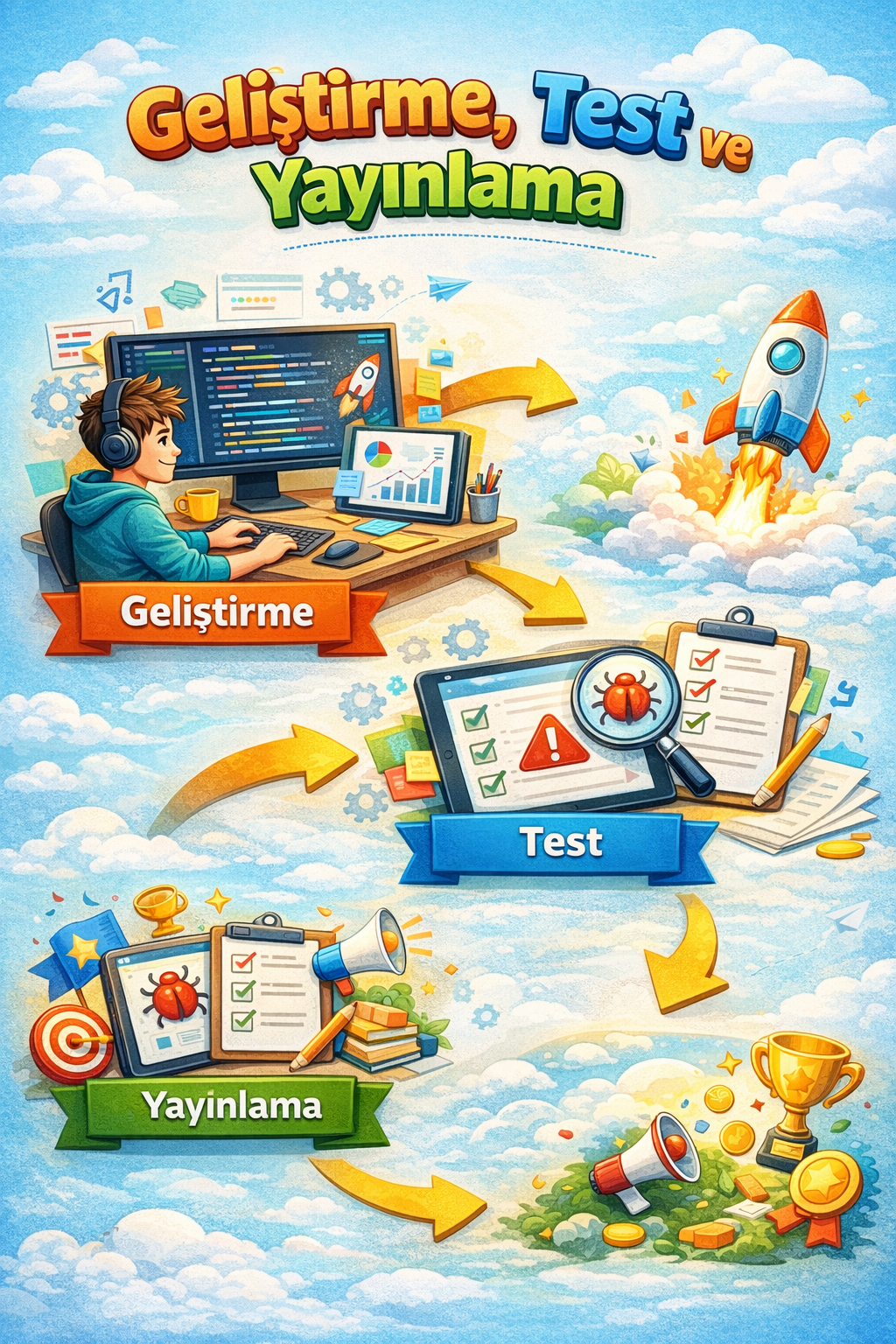 Geliştirme, Test ve Yayınlama